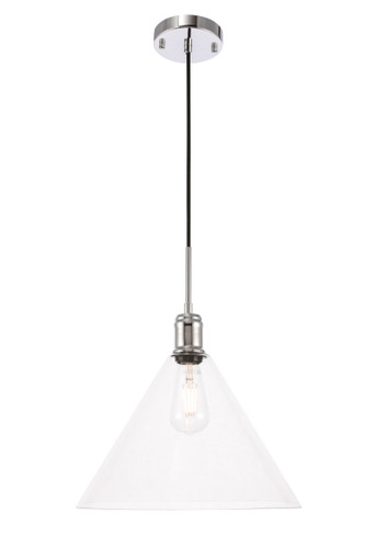 Hugh 1 Light Chrome Pendant With Clear Glass (LD6229C)