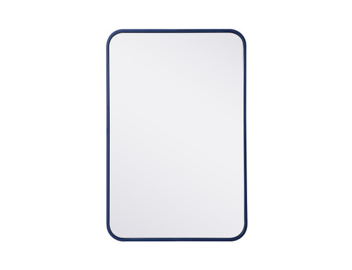 Evermore Soft Corner Blue Rectangular Mirror (MR802030BL)