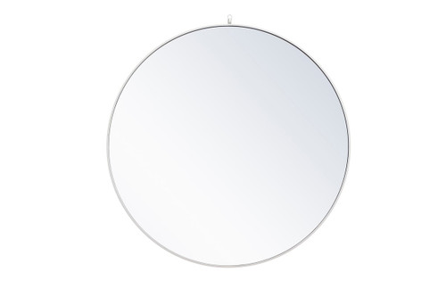 Rowan White Round Mirror With Decorative Hook (MR4067WH)