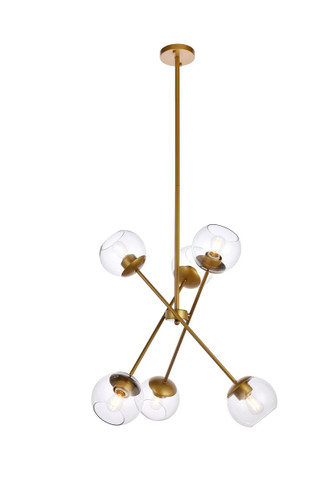 Axl 24 Inch Pendant In Brass With Clear Shade (LD656D24BR)