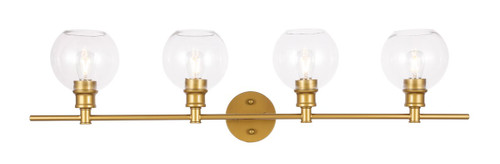 Collier 4 Light Brass Bath Sconce With Clear Glass (LD2322BR)