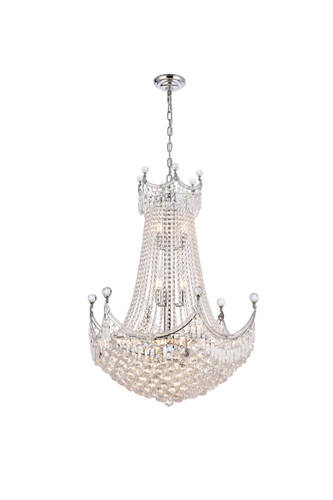 Corona 24 Light Chrome Chandelier With Clear Crystal (V8949D30C/RC)