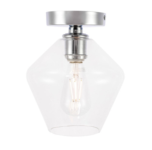 Elegant Furniture and Lighting Gene 1 Light Chrome And Clear Glass Flush Mount (LD2254C)