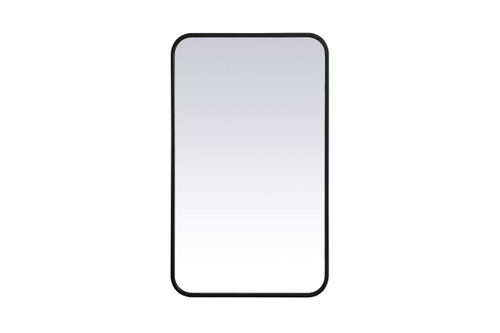 Evermore Soft Corner Black Rectangular Mirror (MR801830BK)