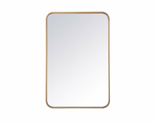 Evermore Soft Corner Brass Rectangular Mirror (MR802030BR)