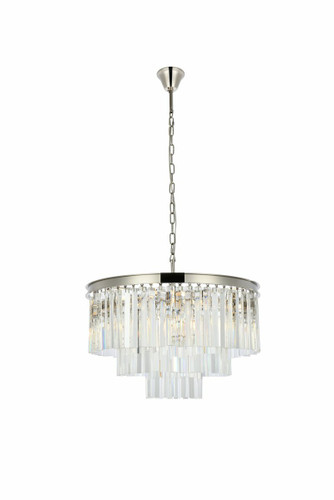 Sydney 9 Light Polished Nickel Chandelier Clear Royal Cut Crystal (1201D26PN/RC)