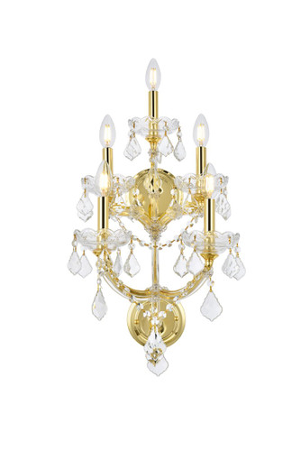 Maria Theresa 5 Light Gold Wall Sconce Clear Royal Cut Crystal (2800W5G/RC)