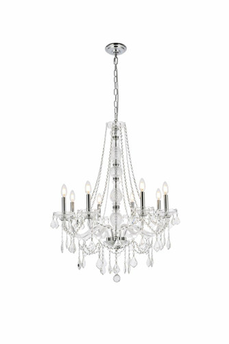 Verona 8 Light Chrome Chandelier With Clear Crystal (V7858D28C/RC)