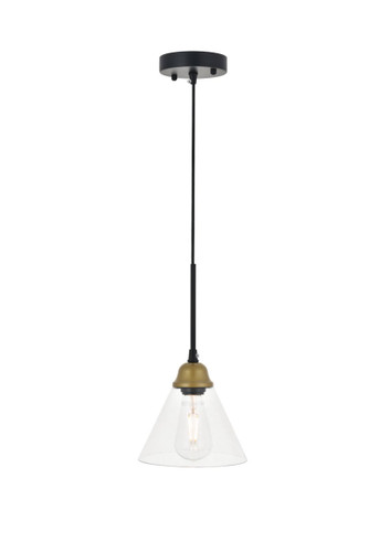 Histoire 1 Light Brass And Black Pendant (LD4017D7BRB)