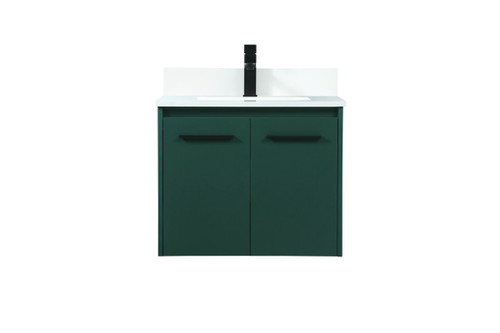 Penn 24" Single Green Bathroom Vanity With Backsplash (VF44524MGN-BS)