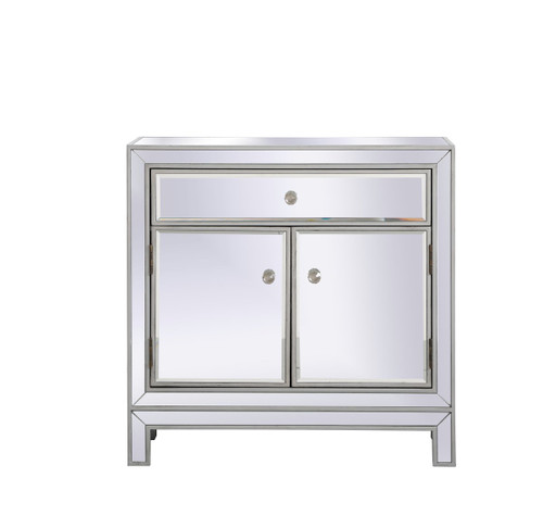 Modern 29" Antique Silver Mirrored Cabinet (MF71034S)