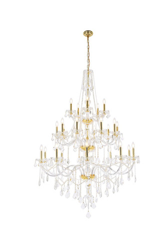 Verona 25 Light Gold Chandelier With Clear Crystal (V7825G43G/RC)