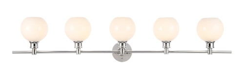Collier 5 Light Chrome Bath Sconce With Frosted White Glass (LD2327C)