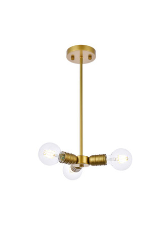 Reyes 3 Lights Brass Pendant (LD2337BR)