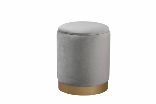 Ozman 14" Round Gray Ottoman (OT1015GY)