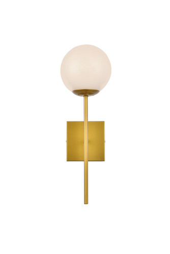 Neri 1 Light Brass And White Glass Wall Sconce (LD2360BR)