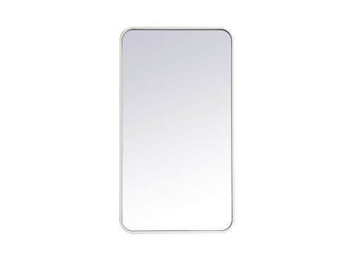 Evermore Soft Corner White Rectangular Mirror (MR802036WH)