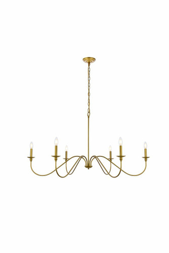 Rohan 6 Light Brass Chandelier (LD5056D48BR)