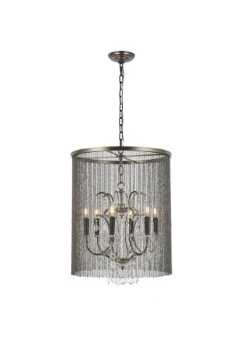 Brooklyn 6 Light Matte Black Chandelier With Clear Crystal (1131D22MB/RC)
