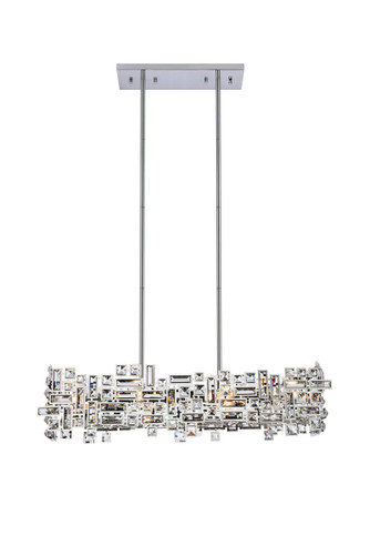 Picasso 6 Light Chrome Pendant Clear Royal Cut Crystal (V2100D35C/RC)