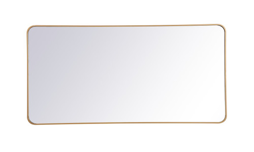 Evermore Soft Corner Brass Rectangular Mirror (MR803060BR)
