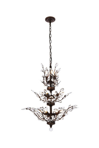 Orchid 13 Light Dark Bronze Chandelier With Clear Crystal (V2011D27DB/RC)