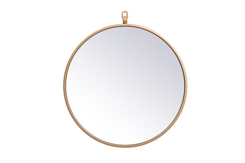 Monet Brass Round Mirror With Decorative Hooks (MR4718BR)