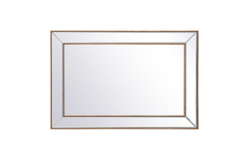 Iris Beaded Antique Gold Rectangular Mirror (MR32842G)