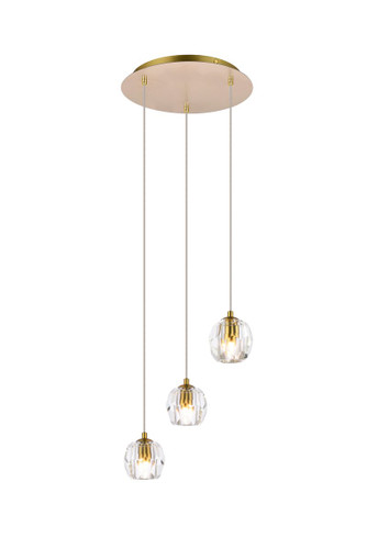 Elegant Furniture and Lighting Eren 3 Lights Gold Pendant (3505D12G)