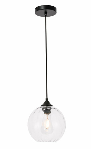 Cashel 1 Light Black Pendant With Clear Glass (LD2281)