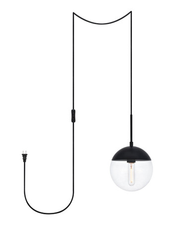 Eclipse 1 Light Black Plug-In Pendant With Clear Glass (LDPG6027BK)