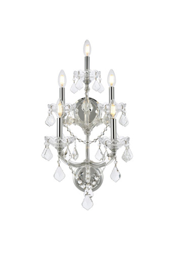 Maria Theresa 5 Light Chrome Wall Sconce With Clear Crystal (2800W5C/RC)