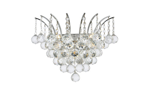 Victoria 3 Light Chrome Wall Sconce With Clear Crystal (V8031W16C/RC)