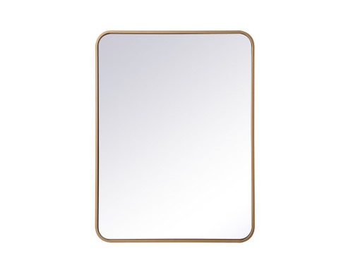 Evermore Soft Corner Brass Rectangular Mirror (MR802432BR)