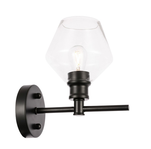 Gene 1 Light Black Bath Sconce With Clear Glass (LD2308BK)