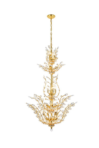 Orchid 25 Light Gold Chandelier With Clear Crystal (V2011G54G/RC)