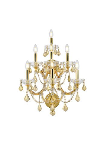 Maria Theresa 7 Light Gold Wall Sconce With Crystal (2800W7G-GT/RC)