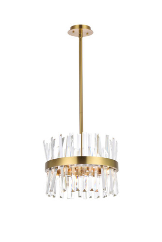 Serephina 16 Inch Crystal Round Pendant Light In Satin Gold (6200D16SG)