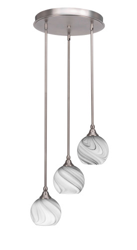 Empire 3 Light Cluster Pendalier In Brushed Nickel (2143-BN-4109)