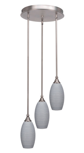 Empire 3 Light Cluster Pendalier In Brushed Nickel (2143-BN-4042)