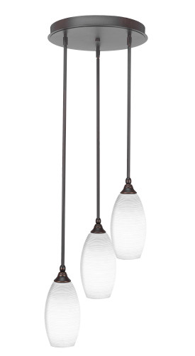Empire 3 Light Cluster Pendalier In Dark Granite (2143-DG-4041)