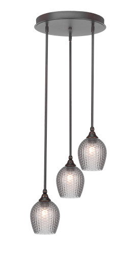 Empire 3 Light Cluster Pendalier In Dark Granite (2143-DG-4902)