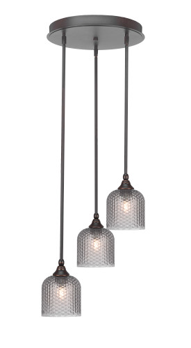 Empire 3 Light Cluster Pendalier In Dark Granite (2143-DG-4912)