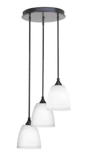 Empire 3 Light Cluster Pendalier In Matte Black (2143-MB-4071)