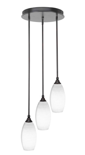Empire 3 Light Cluster Pendalier In Espresso (2143-ES-4041)