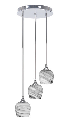 Empire 3 Light Cluster Pendalier In Chrome (2143-CH-4819)