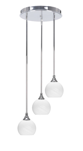 Empire 3 Light Cluster Pendalier In Chrome (2143-CH-4101)