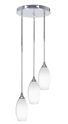 Empire 3 Light Cluster Pendalier In Chrome (2143-CH-4041)