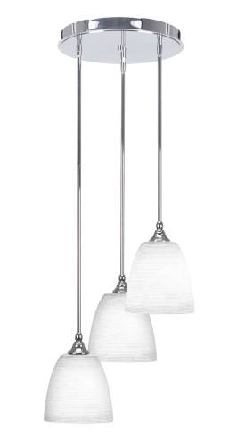 Empire 3 Light Cluster Pendalier In Chrome (2143-CH-4071)