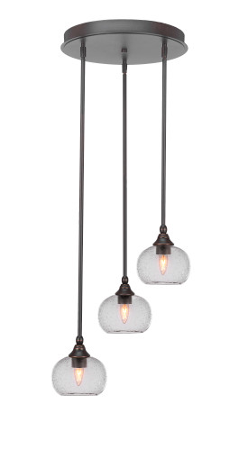 Empire 3 Light Cluster Pendalier In Dark Granite (2143-DG-202)